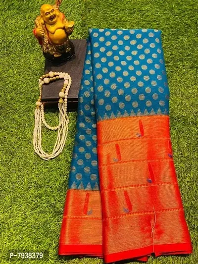 Chiffon Brasso Silk Zari Woven Sarees with Blouse Piece