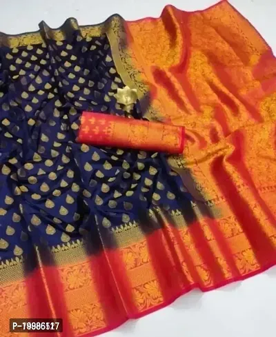 Balaton Silk Zari Jacquard Weaving Saree with Blouse Piece-thumb0