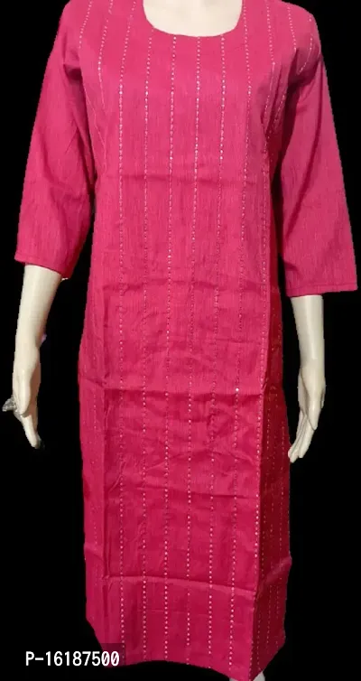 Stylish A-Line Printed Cotton Kurta For Women-thumb0