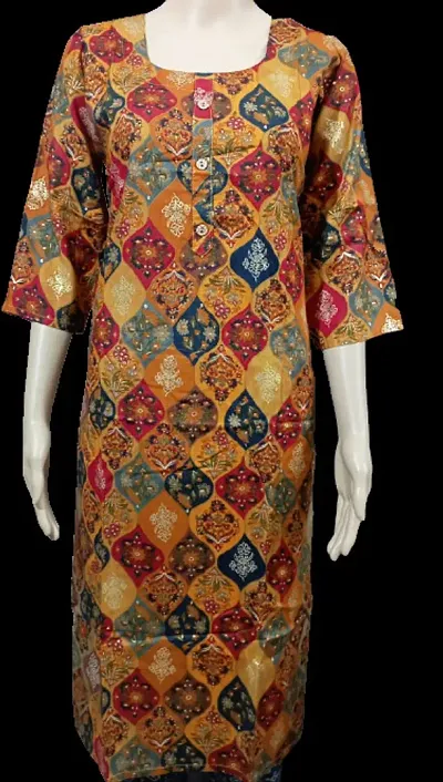 Stylish A-Line Printed Cotton Kurta