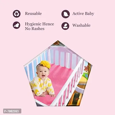 100% Reusable, Waterproof  Odourless Dry Sheet for Baby with Ultra Absorbent Technology, Multicolor (70x100cm)-thumb3