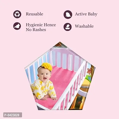 100% Reusable, Waterproof  Odourless Dry Sheet for Baby with Ultra Absorbent Technology, Multicolor (140x100cm)-thumb3