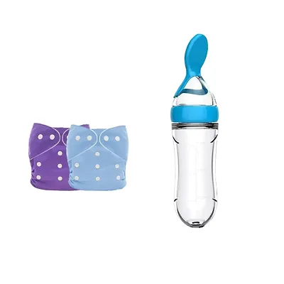 Combo Pack 2 Reusable Diaper and Spoon Feeder