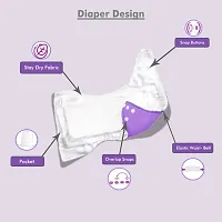 Combo Pack 2 Reusable Diaper, 2 WaterProof Tich Button Bib  Finger Toothbrush for Babies - Color may Vary-thumb2