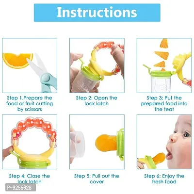 Combo Pack 2 Reusable Diaper  Rattle Fruit Feeder for Babies-thumb4
