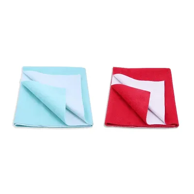 2 Pcs- Mojo Galerie 100% Reusable, Waterproof  Odourless Dry Sheet for Baby with Ultra Absorbent Technology, (70x100cm). Color May Vary