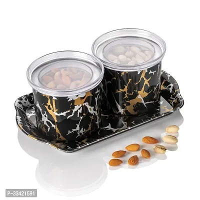 Dining Table Canister Storage Container with Spoons and Tray Pack of 2-thumb0