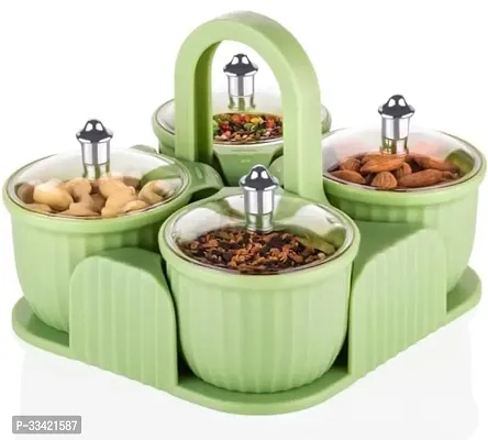 Dining Table Canister Storage Container with Spoons and Tray Pack of 4-thumb0