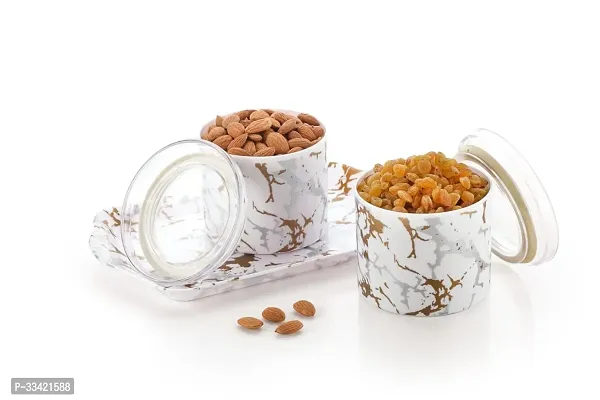 Dining Table Canister Storage Container with Spoons and Tray Pack of 2-thumb0