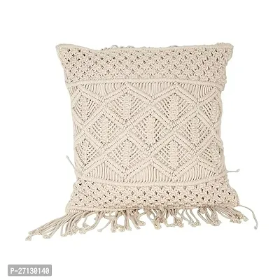 Classic Beige Cotton Pillow Cover-thumb0