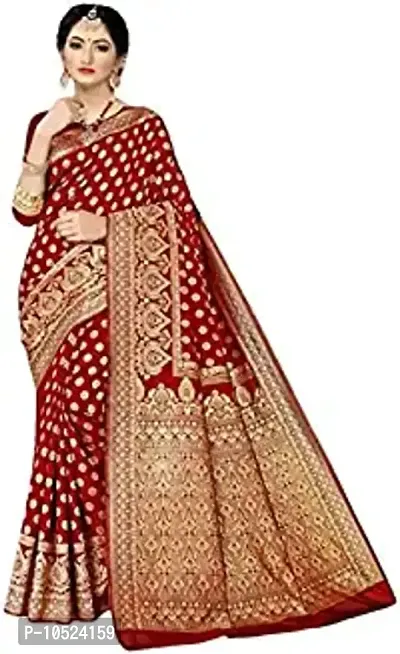 Graceful Maroon Art Silk Banarasi Saree with Blouse Piece For Women-thumb0