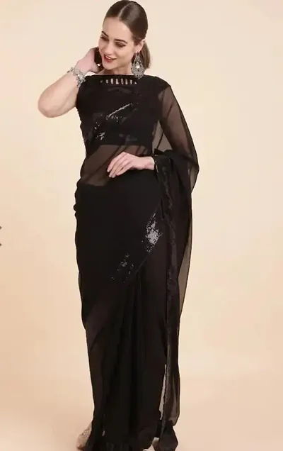 New In Georgette Saree with Blouse piece 