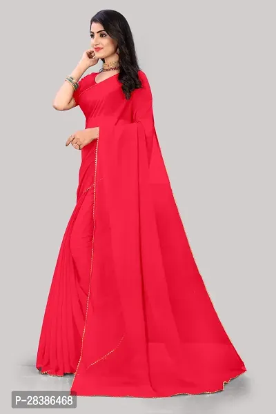 Elegant Red Georgette Solid Bollywood Saree with Blouse Piece-thumb4