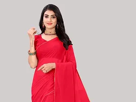 Elegant Red Georgette Solid Bollywood Saree with Blouse Piece-thumb4