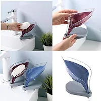 Premium Quality Plastic Leaf Shape Soap Box Self Draining Bathroom Soap Holder -- Bathroom Decor Dish Rack-thumb1