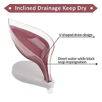 Premium Quality Plastic Leaf Shape Soap Box Self Draining Bathroom Soap Holder -- Bathroom Decor Dish Rack-thumb4