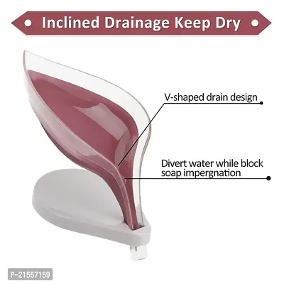Premium Quality Plastic Leaf Shape Soap Box Self Draining Bathroom Soap Holder -- Bathroom Decor Dish Rack-thumb5