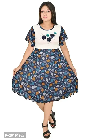 Fabulous Multicoloured Cotton Blend Printed Frocks For Girls-thumb0