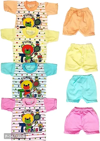 BABY BOYS AND GIRLS CASUAL T-SHIRTS AND SHORTS(PACK OF 4)-thumb0