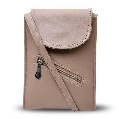 SHOOPS Women's Sling Bag cum Mobile Pouch - Beige-thumb0