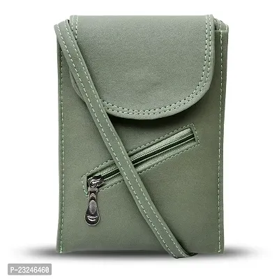SHOOPS Women's Sling Bag cum Mobile Pouch - Green-thumb0