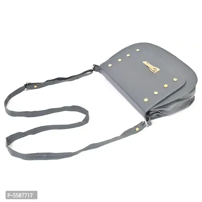 Stylish Grey Pu Sling Bags For Women-thumb4