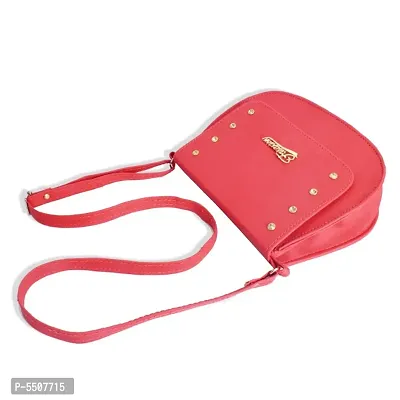 Stylish Peach Pu Sling Bags For Women-thumb4