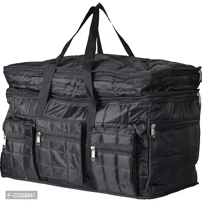 Any Time Fabric Jumbo Travel Duffel Bag (Black)-thumb0