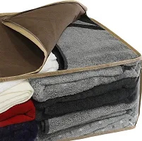 ANY TIME Foldable Closet Organizer and Storage Clothing for Clothes, Blanket, Comforter, Under bed Storage (Brown)-thumb4