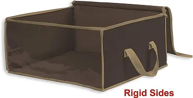 ANY TIME Foldable Closet Organizer and Storage Clothing for Clothes, Blanket, Comforter, Under bed Storage (Brown)-thumb2