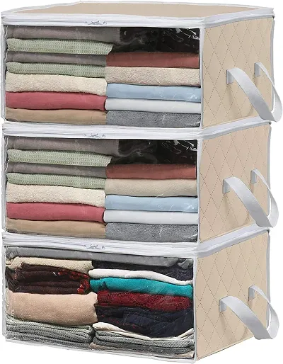 ANY TIME Foldable Closet Organizer and Storage Clothing for Clothes, Blanket, Comforter, Under bed Storage