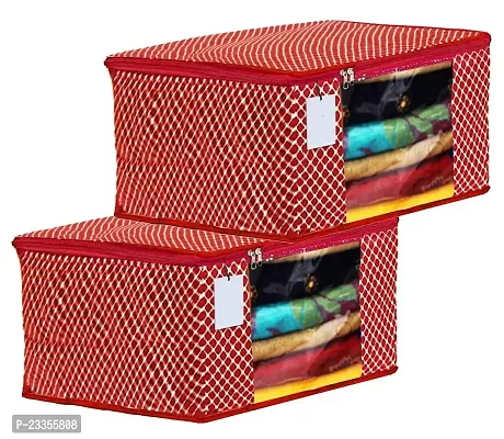 Any Time Cotton Saree Cover/Saree Bag/Storage Bag with Transparent Window Extra Large