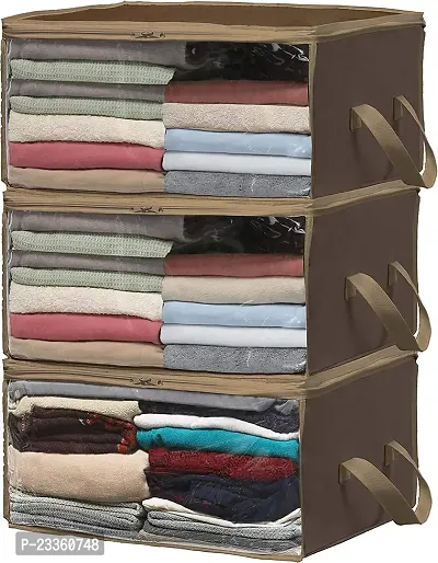 ANY TIME Foldable Closet Organizer and Storage Clothing for Clothes, Blanket, Comforter, Under bed Storage (Brown)