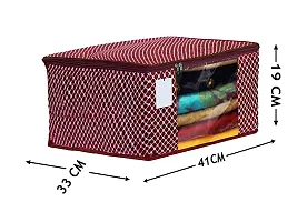 Any Time Cotton Saree Cover/Saree Bag/Storage Bag with Transparent Window Extra Large-thumb1