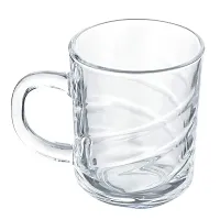 Baba Cart Tea/Coffee Cups Glass Mugs, Transparent, 220 ml (Set of 6) (Cross Tea Mug)-thumb1