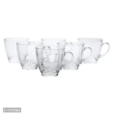 Baba Cart Tea Coffee Cups Square Shape Cups, 175ml (Set of 6) Transparent-thumb2