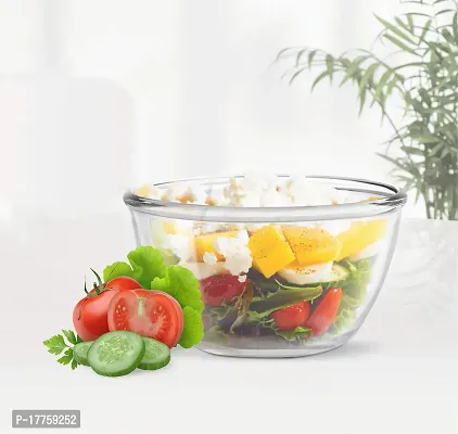 TREO Glass Solid Mixing Bowl - 1500ml, 1 Piece, Transparent-thumb3