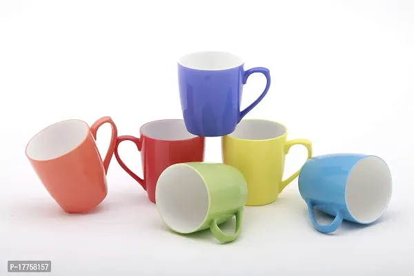 bp BHARAT Bone China Mug Set - 6 Pieces, Multicolor, 160ml-thumb0