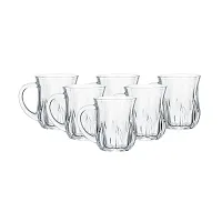 Baba Cart Tea/Coffee Cups Glass Mugs, Transparent, 145 ml (Set of 6) (Aqua Tea Mug)-thumb2