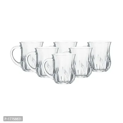 Baba Cart Tea/Coffee Cups Glass Mugs, Transparent, 145 ml (Set of 6) (Aqua Tea Mug)-thumb3
