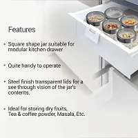 Treo By Milton Cube Storage Glass Jar, 1000 ml, 1 Piece, Transparent | BPA Free | Storage Jar | Kitchen Organizer Modular | Multipurpose Jar-thumb3