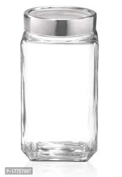 Cello Cube Glass Jar (Transparent, 2250ml )-thumb0