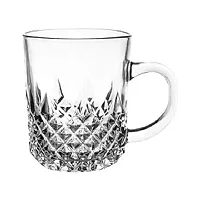 Baba Cart Diamond Cut Warm Beverage Glass Tea Cup Set of 6, 230 Ml-thumb1