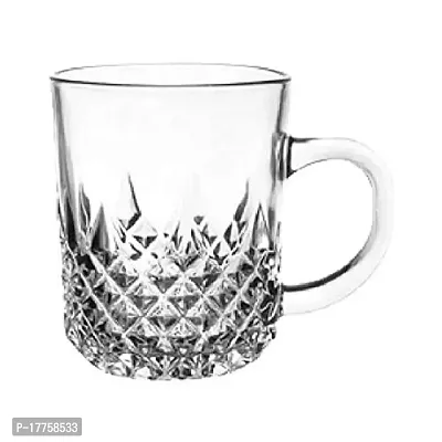 Baba Cart Diamond Cut Warm Beverage Glass Tea Cup Set of 6, 230 Ml-thumb2