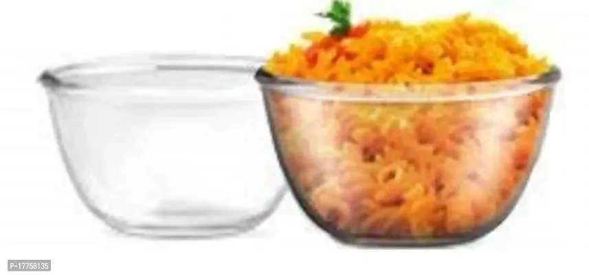 Treo Glass Solid Mixing Bowl - 1000 ml, Combo of 2, Transparent