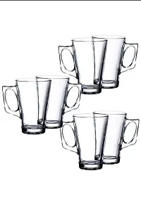 Saaikee Coffee Glass Mugs Transparent, 230 ml, Set of 6 Pcs Imported Glasses-thumb2