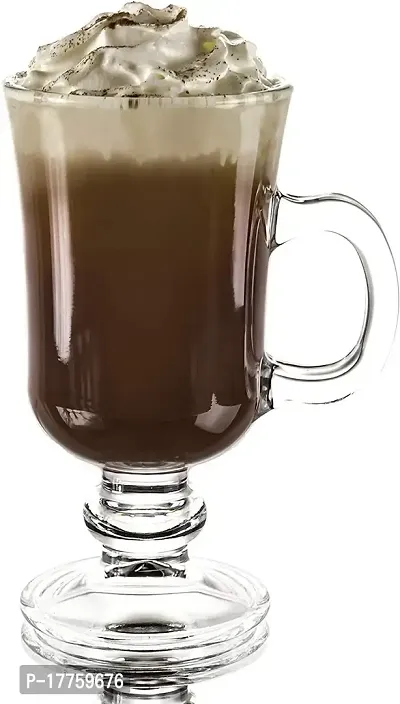 Saaikee Coffee and Tea Glass Mug Multipurpose Transparent (280 ml, Clear)-Set of 2-thumb2