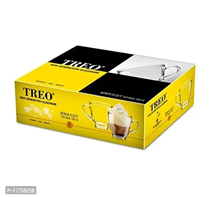 TREO Glass Elect Mug - 6 Pieces, White, 190 ml-thumb3