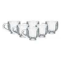 Baba Cart Tea/Coffee Cups Glass Mugs, Transparent, 170 ml (Set of 6) (Lotus Tea Mug)-thumb2