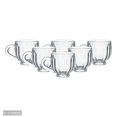 Baba Cart Tea/Coffee Cups Glass Mugs, Transparent, 170 ml (Set of 6) (Lotus Tea Mug)-thumb3